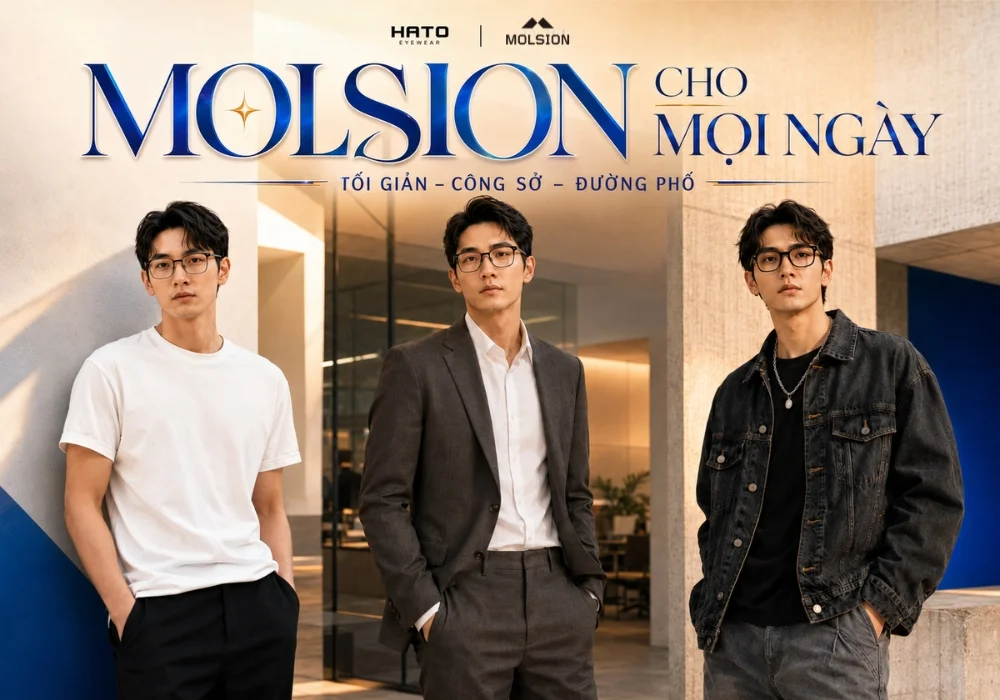 Ba phong cách phối đồ tối giản, công sở và đường phố cùng gọng kính Molsion trong bộ ảnh “Molsion Cho Mọi Ngày”.