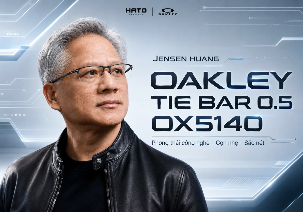 Oakley Tie Bar 0.5 OX5140 gọng kính nửa khung phong cách công nghệ lấy cảm hứng từ Jensen Huang tại Hato Eyewear
