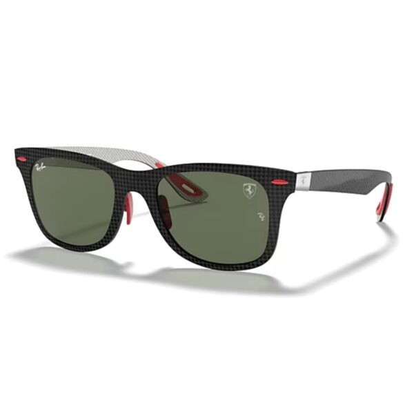 Kính Ray-Ban Ferrari RB8395M gọng carbon dáng vuông tròng xanh chính hãng
