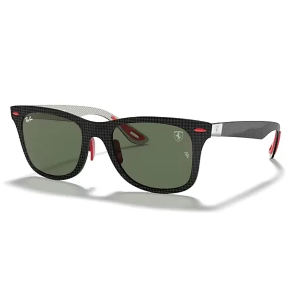 Kính Ray-Ban Ferrari RB8395M gọng carbon dáng vuông tròng xanh chính hãng