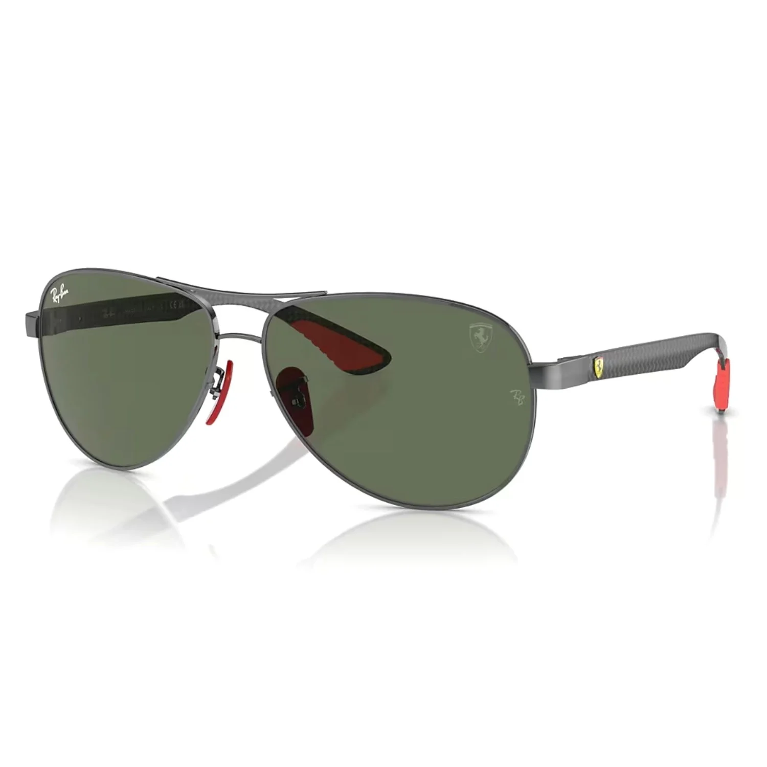 Kính Ray-Ban Ferrari RB8331M tròng Chromance xanh, gọng kim loại thể thao chính hãng