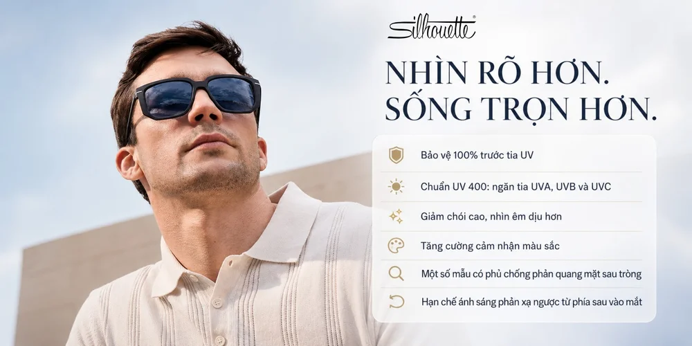 Silhouette Eyewear Iconic Shades: Tuyệt Chiêu Lọc Ánh Sáng, Giảm Chói Không Làm Tối Cảnh Vật.