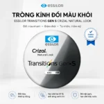 Tròng Kính Đổi Màu Khói Essilor Transitions Gen S Crizal Natural Look Chính Hãng