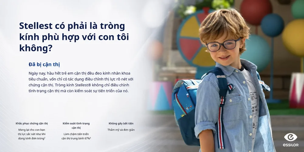 Tròng kính Essilor Stellest là gì? Khi nào nên cân nhắc sử dụng cho trẻ?