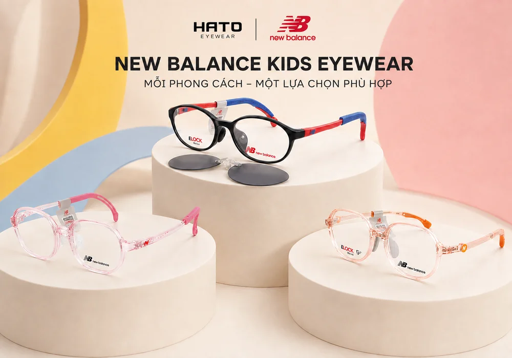 Bộ sưu tập kính trẻ em New Balance NB09134L NB09312 và NB09333.