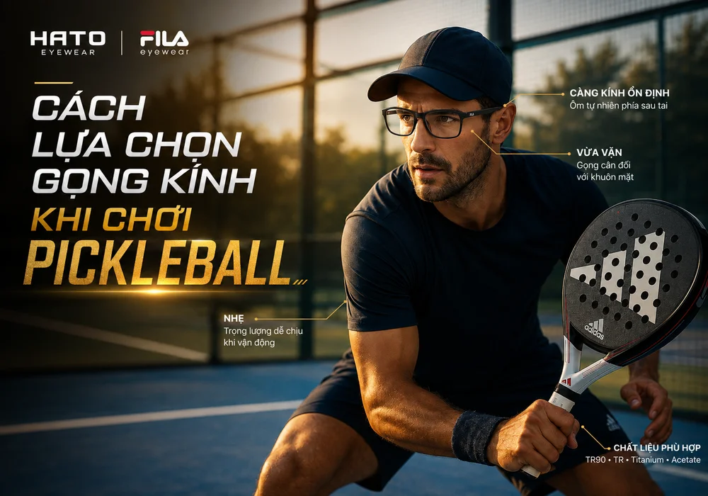Cách lựa chọn gọng kính Fila khi chơi pickleball