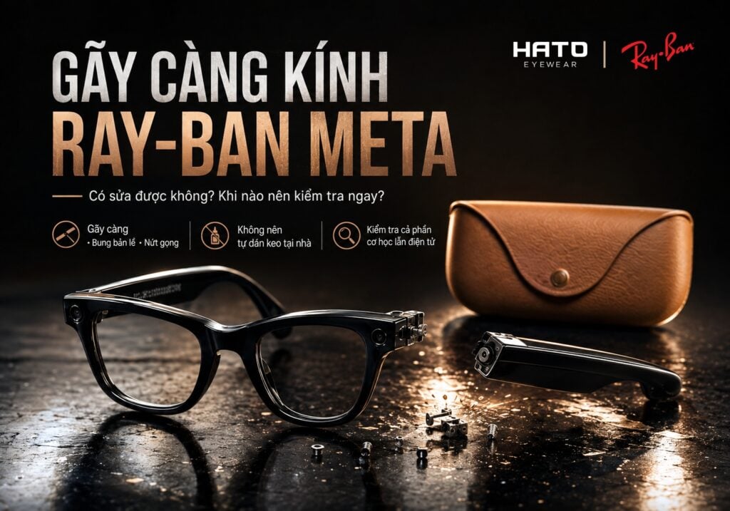 Gãy càng kính Ray-Ban Meta – kiểm tra và sửa chữa tại Hato Eyewear