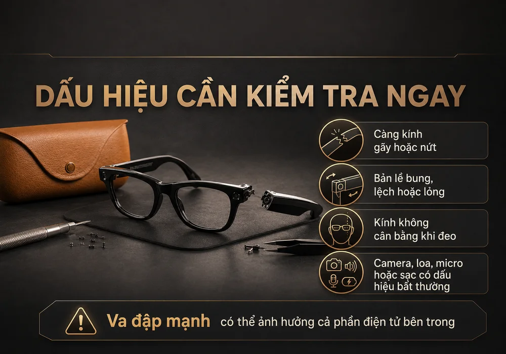 Dấu hiệu kính Ray-Ban Meta bị gãy càng cần kiểm tra ngay