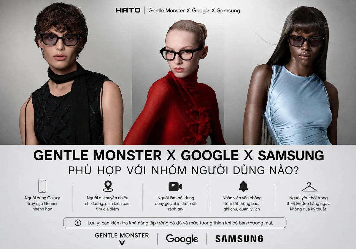 Gentle Monster X Google X Samsung phù hợp với người dùng Galaxy, người di chuyển nhiều, nhà sáng tạo nội dung, nhân viên văn phòng và người yêu thời trang.