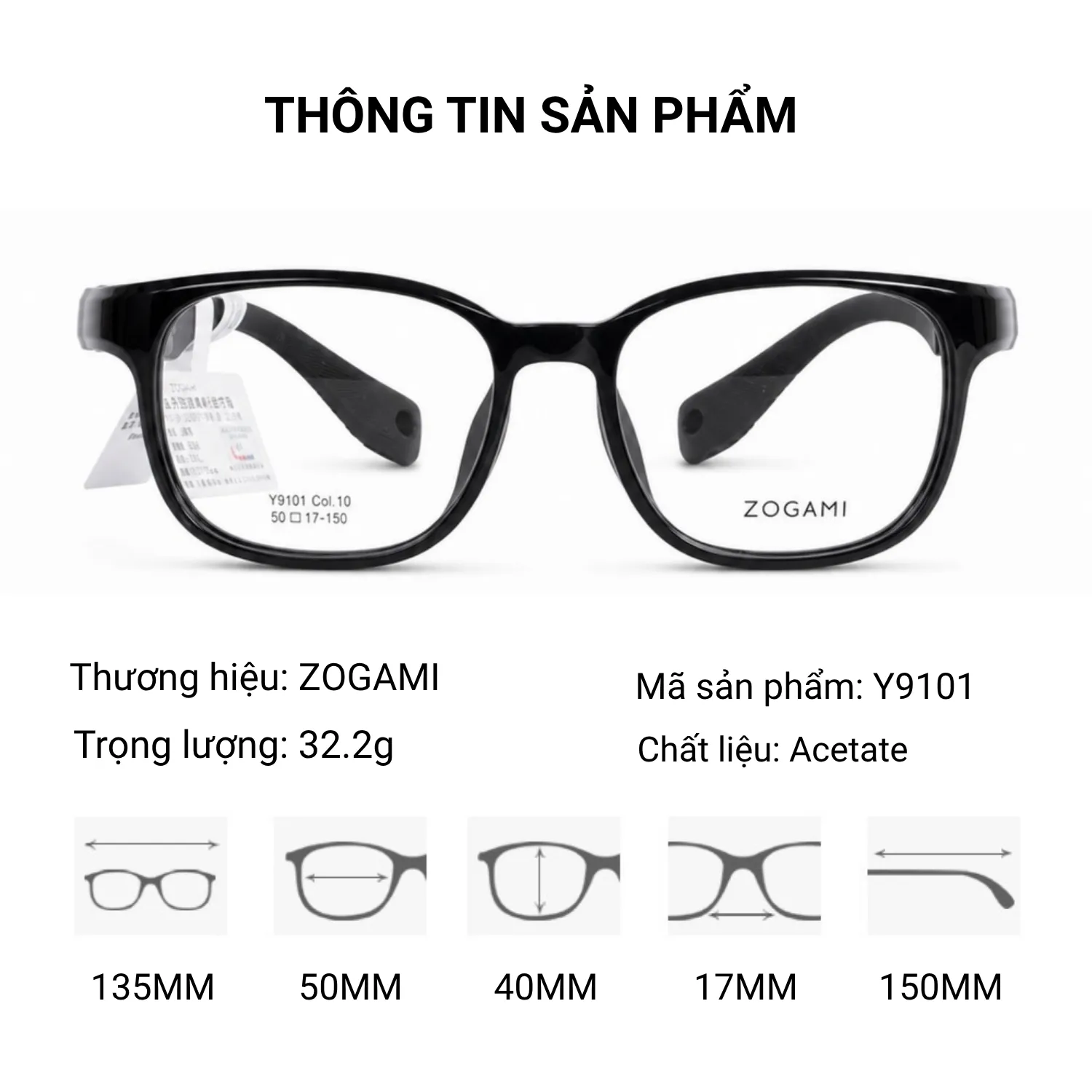 Gọng Kính Thể Thao Có Dây Zogami Y9101 – Chính Hãng