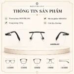 Kính Không Gọng MontBlanc MB0185O – Tem Chính Hãng Vina Optic, Made In Italy, Full Box