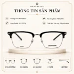 Gọng Kính Nửa Khung MontBlanc MB0243O – Tem Chính Hãng Vina Optic, Made In Japan, Full Box