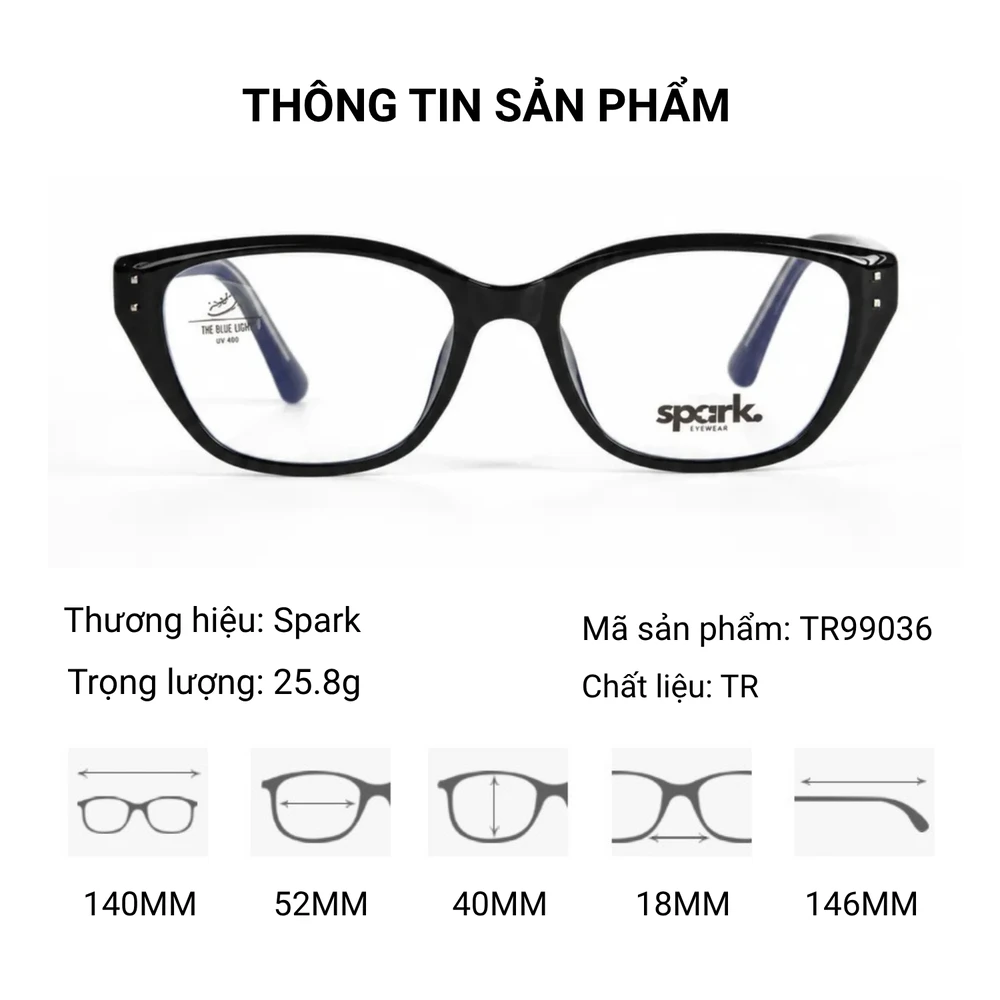 Gọng Kính Mắt Mèo Spark TR99036