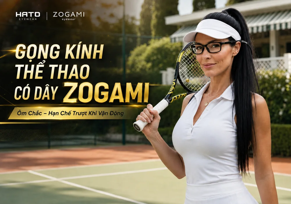 Gọng kính thể thao có dây Zogami tròng trong ôm chắc, hỗ trợ hạn chế trượt khi vận động và chơi thể thao.