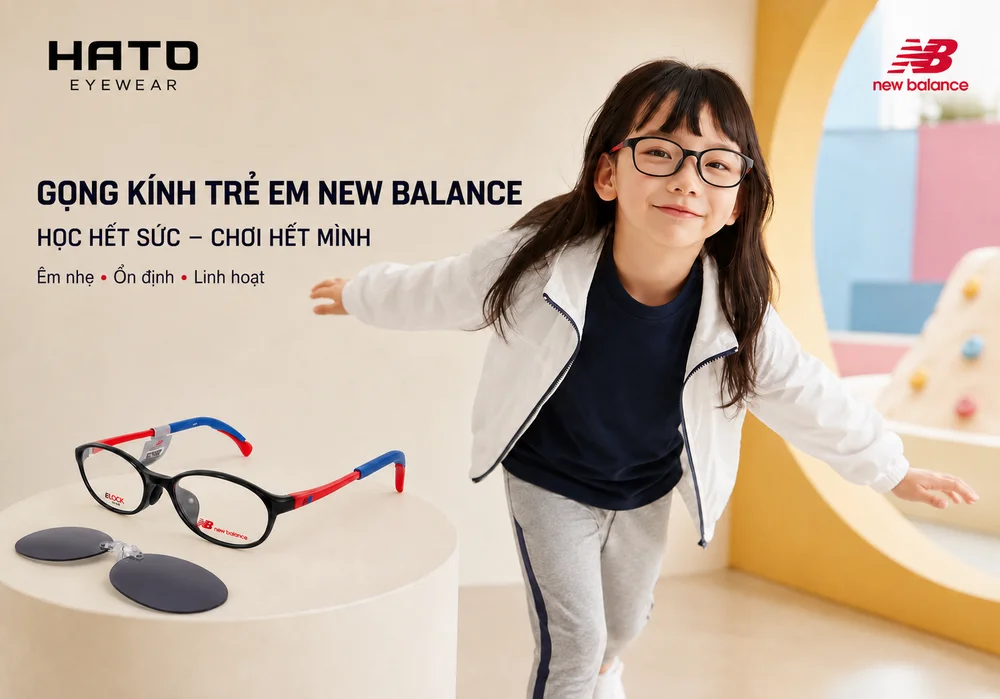 Gọng kính trẻ em New Balance ELOCK dành cho bé năng động.