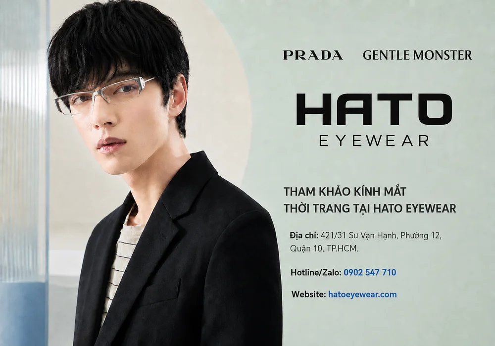 Phong cách kính thời trang Kentaro Sakaguchi tại HATO Eyewear.