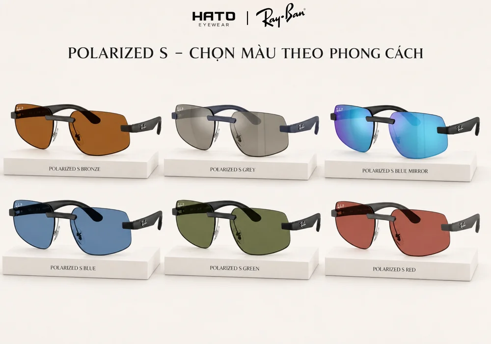 Các màu tròng Ray-Ban Polarized S Green Blue Bronze và Red