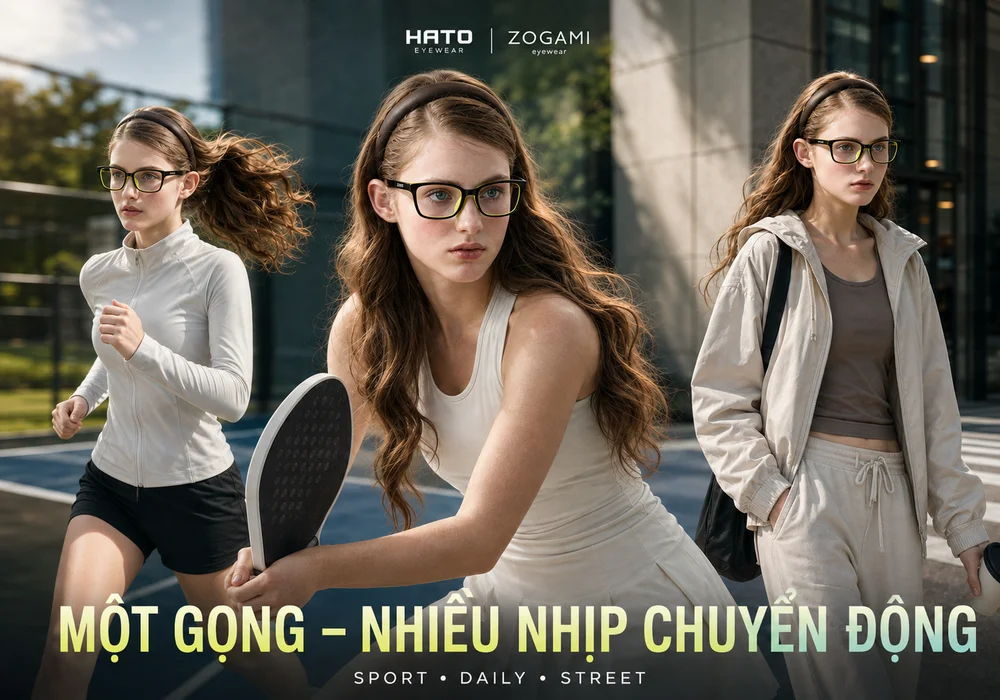 Kính thể thao Zogami với thiết kế đa dụng, phù hợp chơi pickleball, chạy bộ và phong cách sporty streetwear hằng ngày.