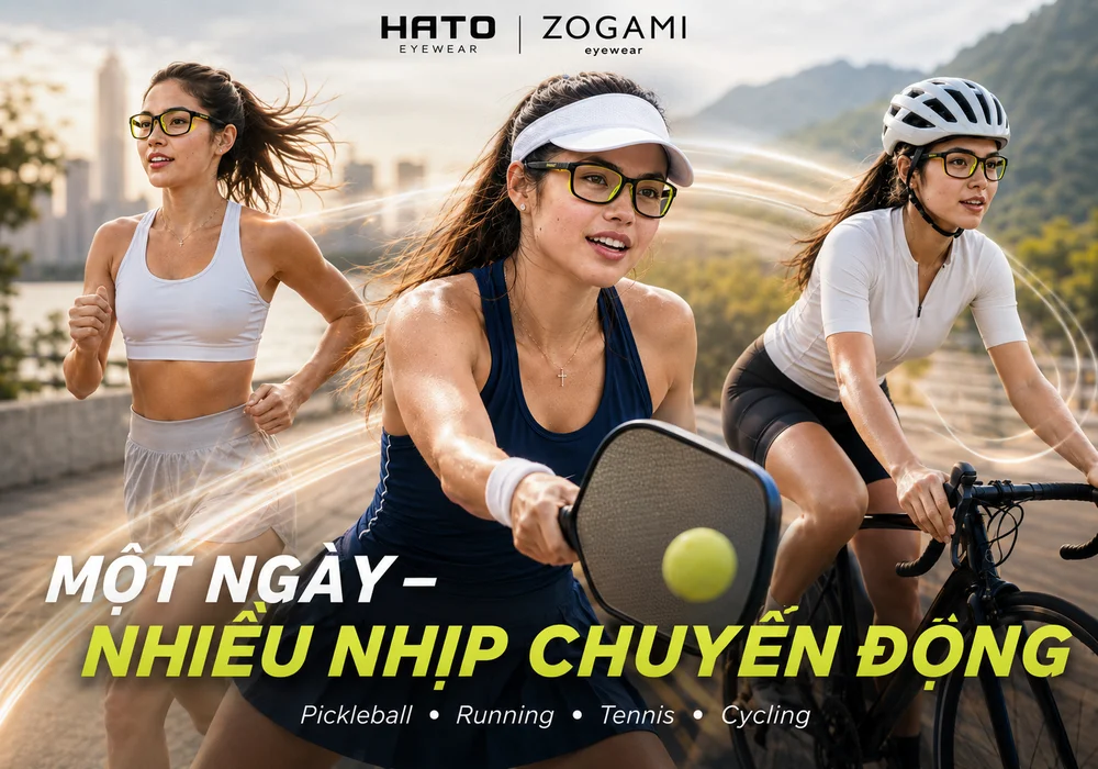 ính thể thao Zogami đồng hành khi chơi pickleball, chạy bộ, tennis và đạp xe
