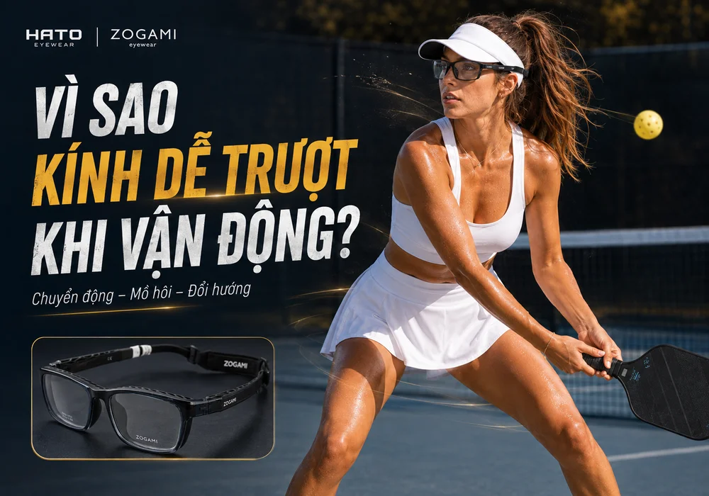 Kính Zogami có dây giúp hạn chế trượt kính khi vận động và chơi pickleball