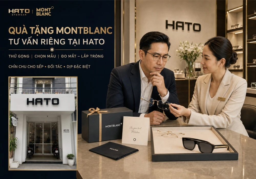 Tư vấn chọn quà tặng kính Montblanc cho sếp và đối tác tại showroom Hato Eyewear
