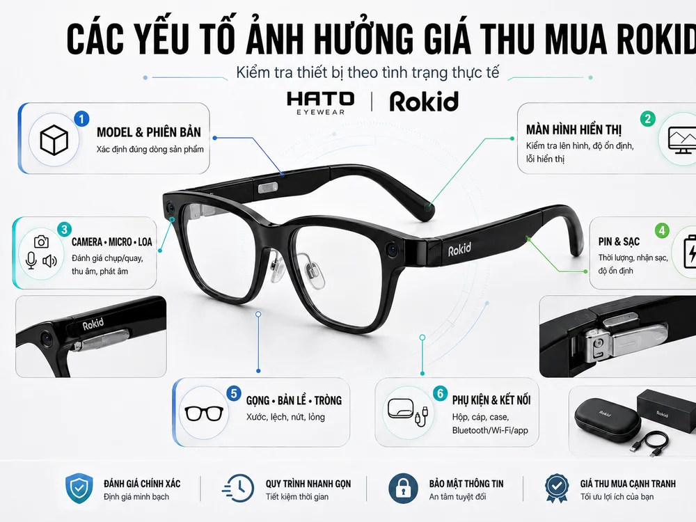 Các yếu tố ảnh hưởng đến giá thu mua kính thông minh Rokid tại HATO Eyewear