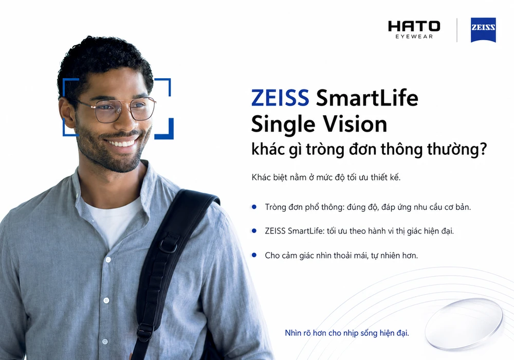 ZEISS SmartLife Single Vision khác tròng đơn thông thường với thiết kế tối ưu cho thị giác hiện đại