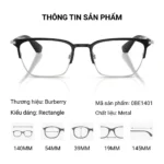 Gọng Kính Burberry 0BE1401 - Tem Chính Hãng Luxottica, Kích Hoạt Code Bảo Hành