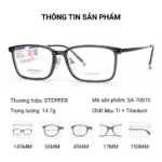 Gọng kính chữ nhật STEPPER SA-70070 chính hãng