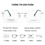 Gọng Kính Không Viền Stepper SI-82234 Titanium – Chính Hãng