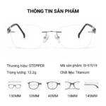 Gọng kính không viền STEPPER SI-97019 Titanium chính hãng
