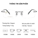 Gọng Kính Không Viền Stepper SL-4001 - Chính Hãng