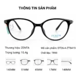 Gọng Kính Oval ZENTA DT26-A-ZT8419