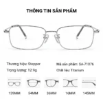 Gọng Kính Stepper SA-71076 Titanium - Chính Hãng