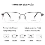 Gọng Kính Stepper SA-71082 Titanium - Chính Hãng