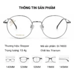 Gọng Kính Tròn Stepper SI-74030 Titanium - Chính Hãng