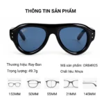 Kính Mát Ray-Ban 0RB4925 gọng đen tròng xanh chính hãng