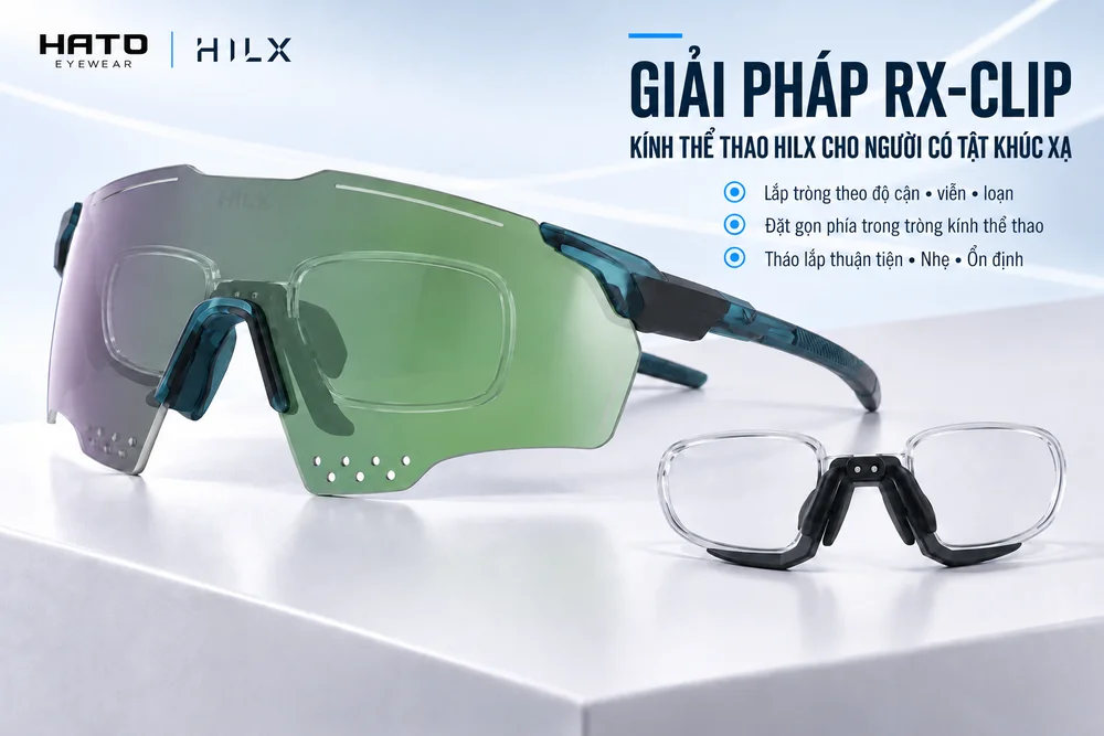 Kính thể thao HILX sử dụng RX-Clip dành cho người cận