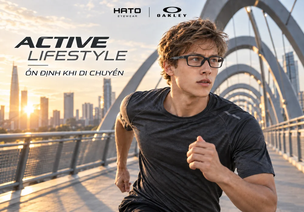 Người chạy bộ đeo Oakley Crosslink Zero trong phong cách sống năng động