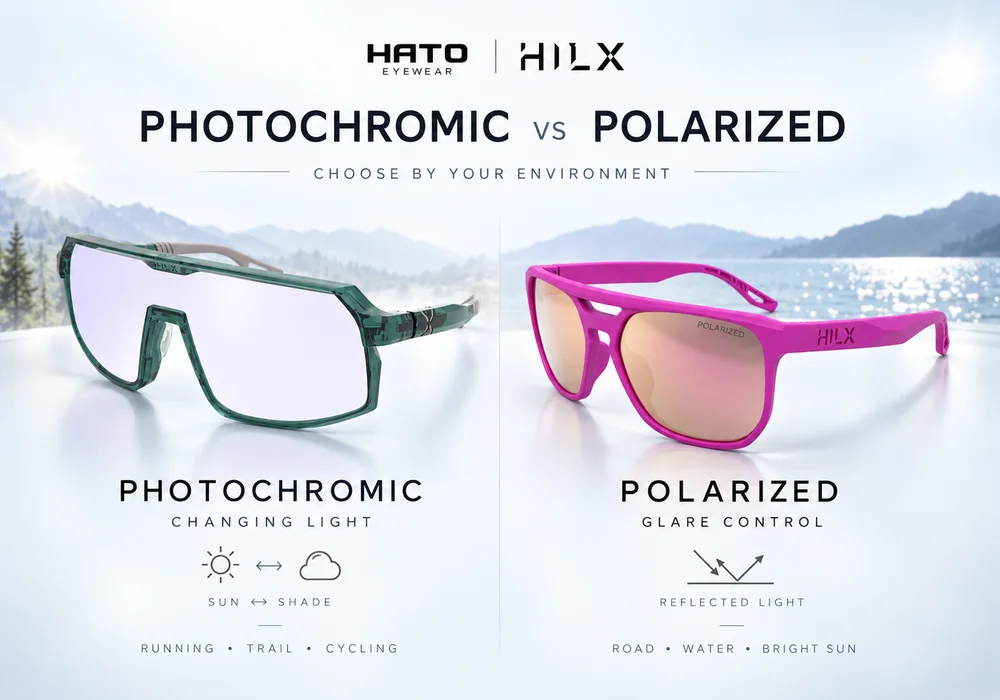 So sánh Photochromic hay Polarized trên kính thể thao HILX