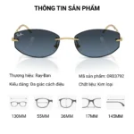 Kính mát Ray-Ban 0RB3792 không viền vàng Arista tròng nâu chuyển màu