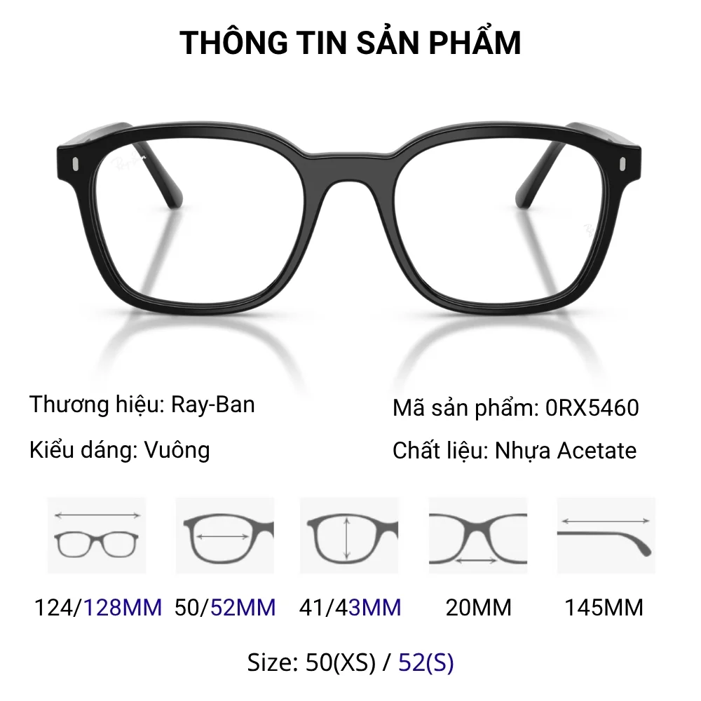 Gọng kính Ray-Ban 0RX5460 chính hãng Bộ Sưu Tập N2 2026