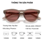 Thông tin kích thước kính mát Ray-Ban 0RB2237 size 51-20-145 mm