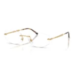 Gọng kính Ray-Ban 0RX3792V không viền dáng đa giác cách điệu, thiết kế kim loại thanh mảnh, sang trọng dành cho nam và nữ.