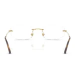 Gọng kính Ray-Ban 0RX3792V không viền dáng đa giác cách điệu, thiết kế kim loại thanh mảnh, sang trọng dành cho nam và nữ.
