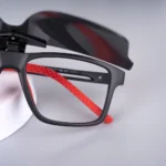 Gọng kính thể thao Mason 8565 kèm kính mát lật phân cực chống UV màu đen đỏ