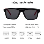 Gọng kính thể thao Mason 8565 kèm kính mát lật phân cực chống UV màu đen đỏ