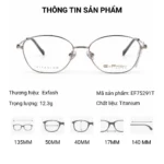 Gọng kính Exfash EF75291T Titanium dáng Phantos chính hãng