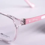 Gọng kính trẻ em Exfash EF45400 vuông bo tròn TR90 màu hồng chính hãng