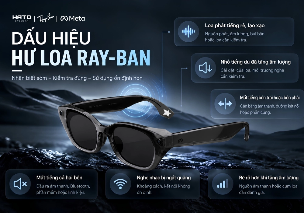 Hư loa Ray-Ban Meta bị rè mất tiếng và 7 cách khắc phục